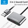 Convertidor de tarjeta de sonido externa habilis, adaptador USB con 3 puertos, convertidor para auriculares, micrófono para PC, portátil y Adaptador de Audio ► Foto 1/6