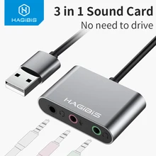 Внешняя звуковая карта Хаг-Би, сплиттер, USB адаптер, 3 порта, конвертер для наушников, микрофон для ПК, ноутбука, аудио адаптер Внешняя звуковая карта Хаг-Би, сплиттер, USB адаптер, 3 порта, конвертер для наушников, микрофон для ПК, ноутбука, аудио адаптер