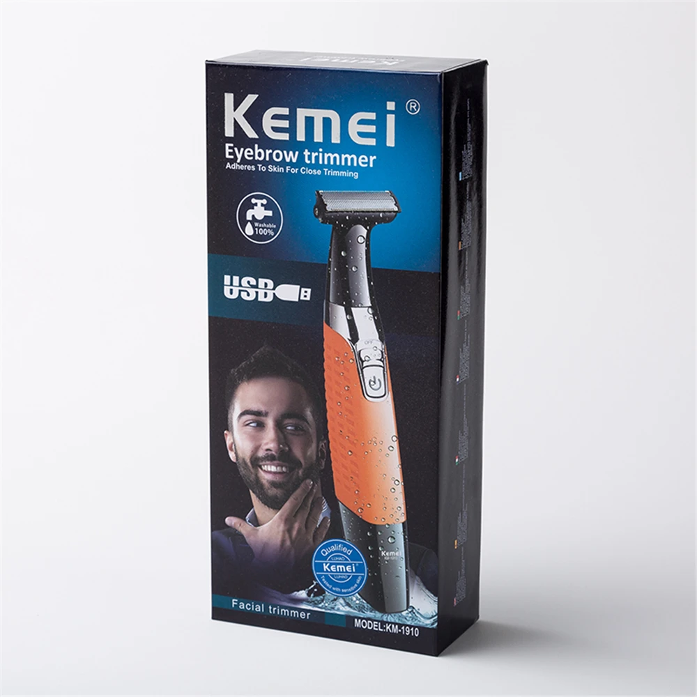 KEMEI перезаряжаемый триммер для волос с одним лезвием электробритва бороды бритва