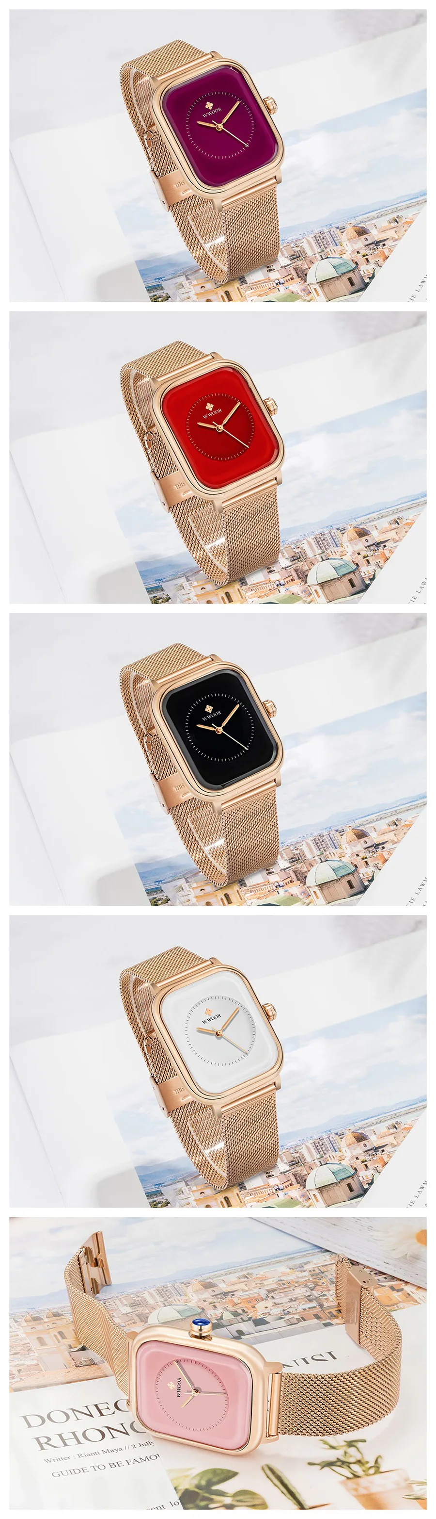 Simple Women Square Watches Luxury Brand Fashion Dress Bracelet Watch Female Mesh Strap Waterproof Quartz  Feminino_voghion.com