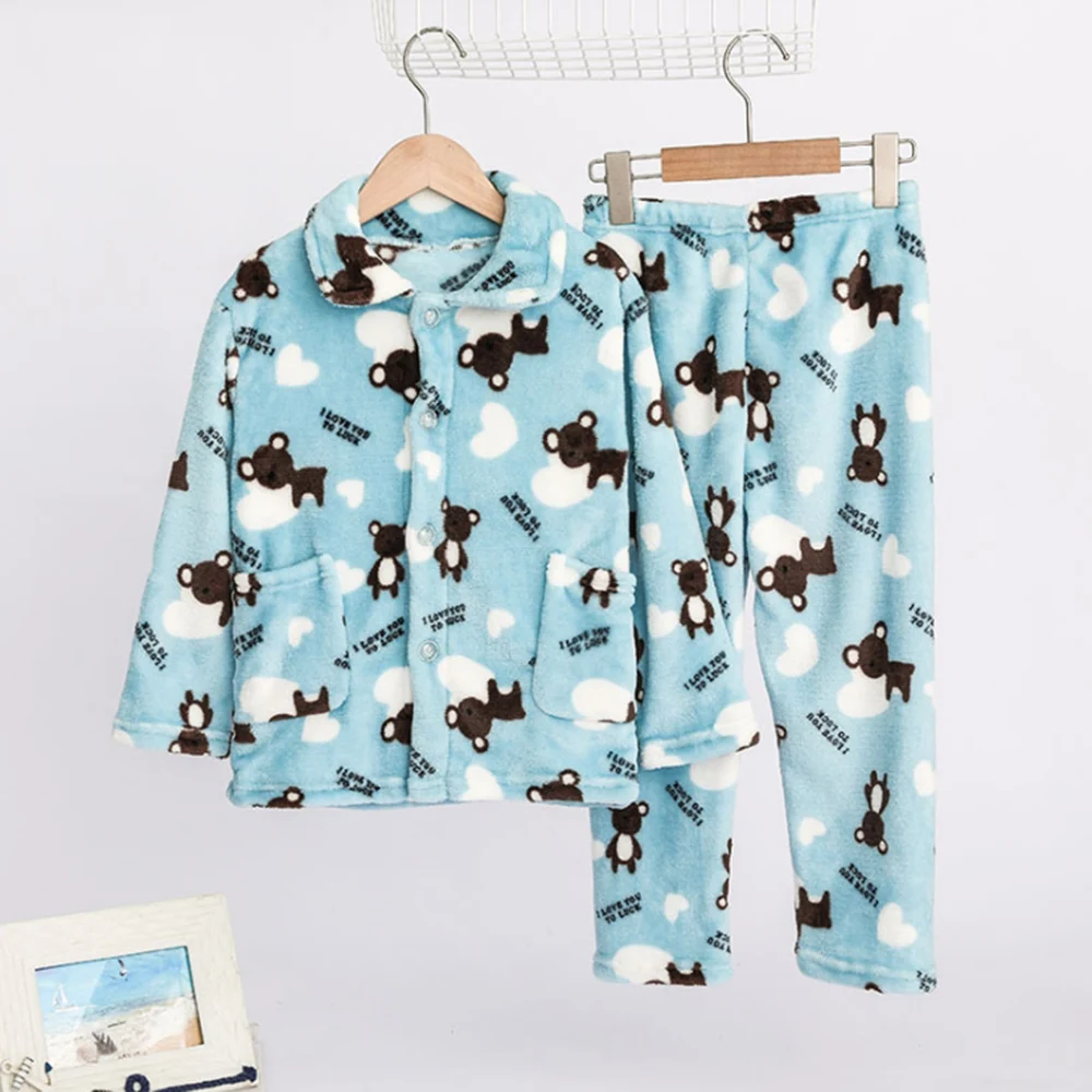 model 2 boys CYSINCOS/Зимние Детские флисовые пижамы; теплая фланелевая одежда для сна; детские пижамы из кораллового флиса с рисунком для девочек; домашняя одежда; Пижама для мальчиков - Цвет: model 2 boys