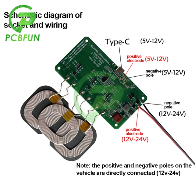 12V 5V 2A Qi Drahtlose Ladegerät Modul Sender Platine + Spule  5W/10W/15W/18W für Auto iPhone Uhr Lade - AliExpress