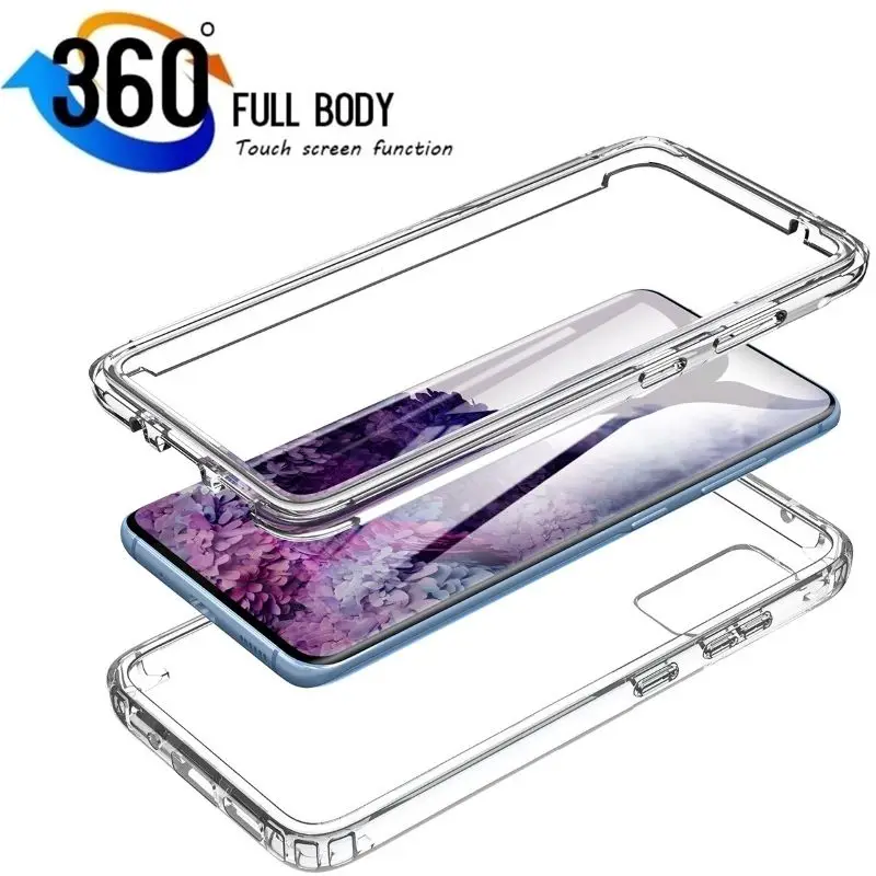 Custodia Per Telefono Trasparente Full Body 360 Anteriore Per Samsung Galaxy A51 A71 4G 5G A91 A50 A70 A10 A20E Nota 20 S20 Ultra S20Fe Cover