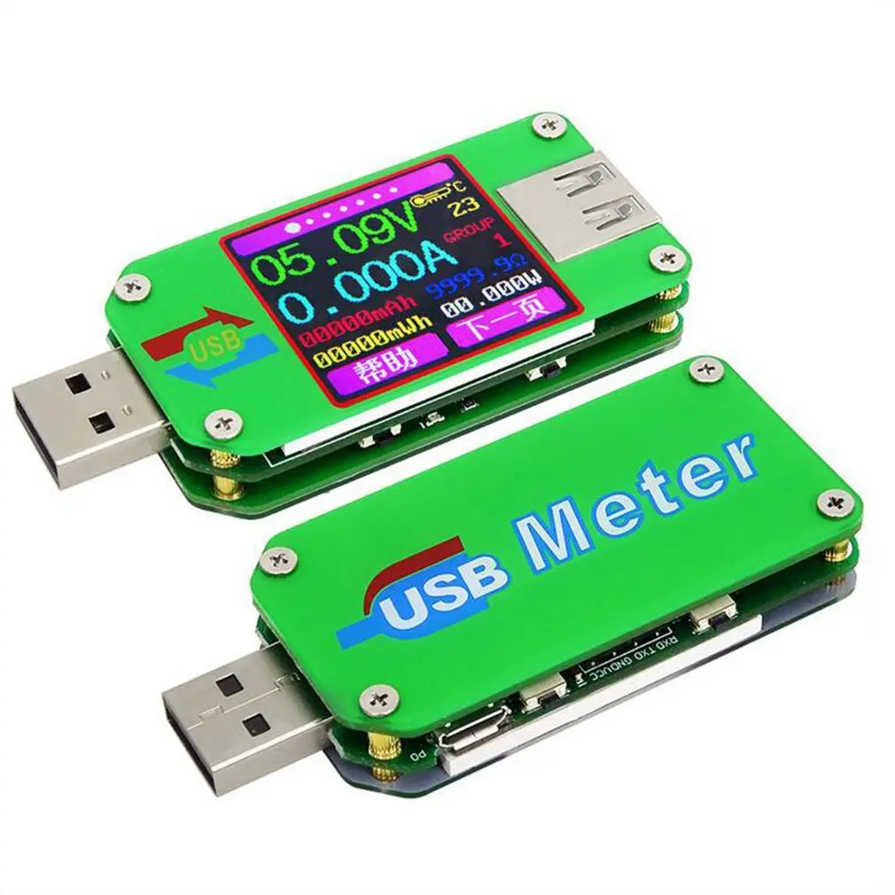 

Professional USB 2.0 Color Display Tester Voltage Current Meter Voltmeter Amperimetro Battery Charge Measure Cable Resistance