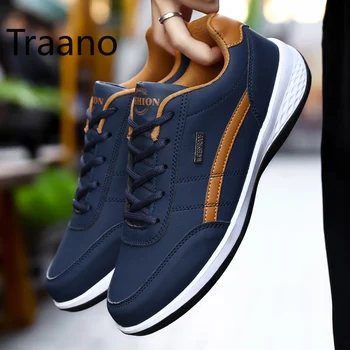 

Big Size 47 Leather Shoes Men Lace-up Non-slip Casual Shoes Men Lightweight Fashion Black Sneakers Zapatillas De Hombre 2020 New