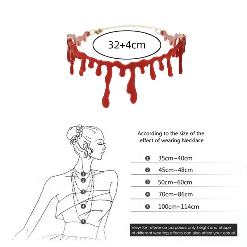 Ручной работы красный Силиконовый чокер колье для крови маскарадный кровотечение для женщин и мужчин на Хэллоуин модные украшения