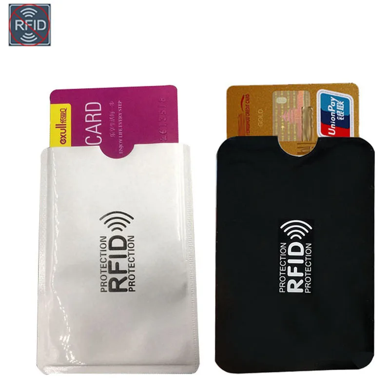 

50/100pcs Anti Rfid Wallet Blocking Reader Lock Bank Card Holder Id Bank Card Case Protection Metal Credit NFC Holder 6.3*9.1cm