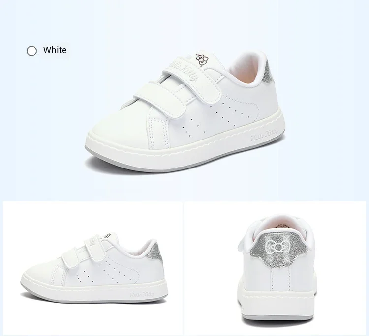 Hello kitty/Новинка осени; стильная детская обувь для девочек; классические простые универсальные парусиновые туфли на липучке в студенческом стиле
