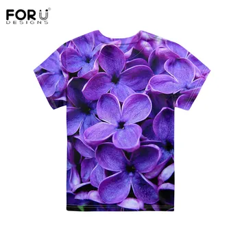 

FORUDESIGNS Purple lilac 3D Flower Girls Tshirt Baby Boys Girls 3-16Years Baby DIY Print Girl Boys Tops Tees T Shirt