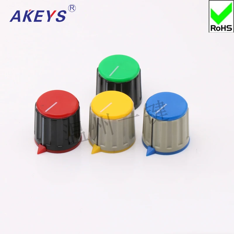 

KN-21-Y-6.0 Potentiometer Bakelite Plastic Color Knob Encoder Band Switch Top Wire Knob Cap