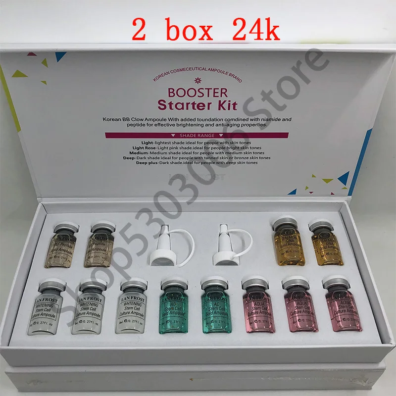 2 box 24k 12 шт./кор. смешанный набор bb крем ампулы Осветляющий bb крем-основа антивозрастная Сыворотка для стойкий Макияж bb Крем Сыворотка - Цвет: 2 box 24k