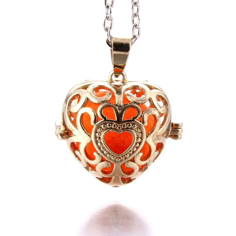 New Diffuser jewelry perfume cages Necklace Vintage Heart Necklaces Aromatherapy Essential Oil Pregnant Women Pendant necklace