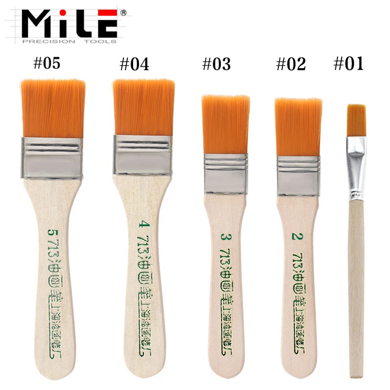

MILE 5Pcs Soft Cleaning Brush Computer Keyboard PC Dust Cleaner Wood Handle for Electronics Mobile Phone PCB Repair Tools Set