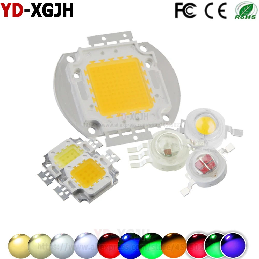 Светодиодный чип высокой мощности 1 Вт 3 5 10 20 30 50 100 SMD COB светильник бусина для желтого теплого холодного