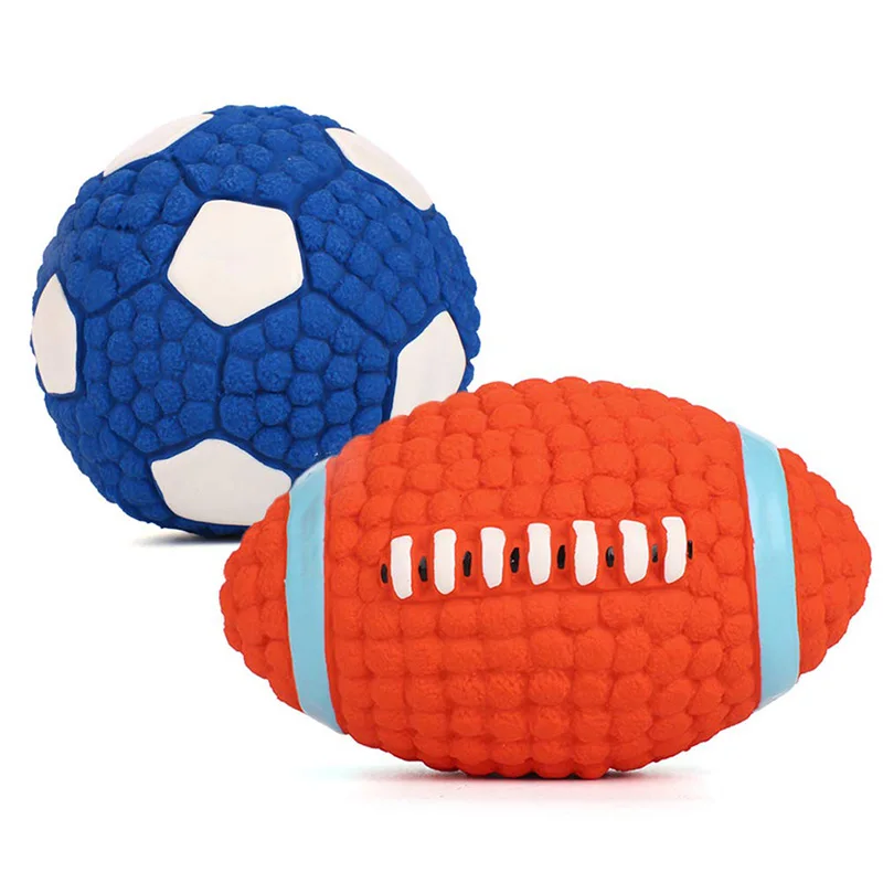 Squeaky Dog Ball Toys Pet Squeak Chew Ball Toys Interactive and Chewing Durable Latex Balls Non-Toxic Latex Clean Teeth