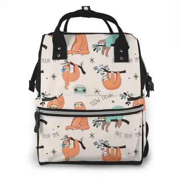 

Mummy Maternity Nappy Bag Cute Sloths With Take Your Time Large Capacity Nappy Bag Travel Backpack Nursing Bag for Baby Care
