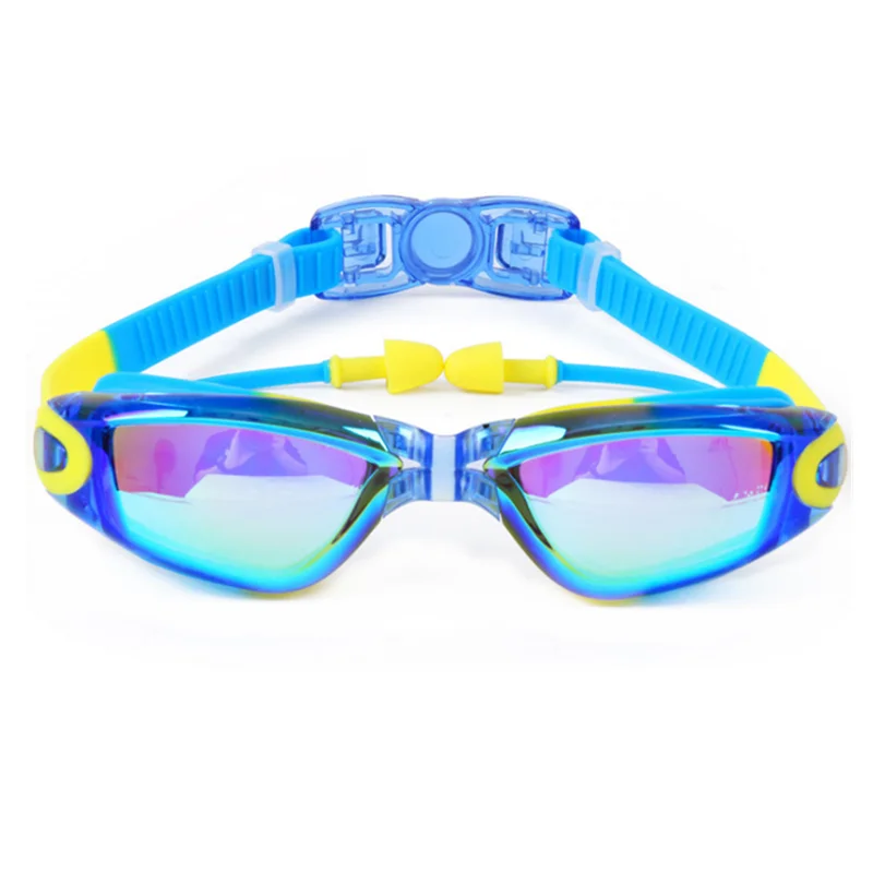 Cartoon Kids Swimming Goggles With Ears Plug Swim Cap Set Boys Girls Anti Fog Silicone for Children Swim Eyewear Pool Glasses 3