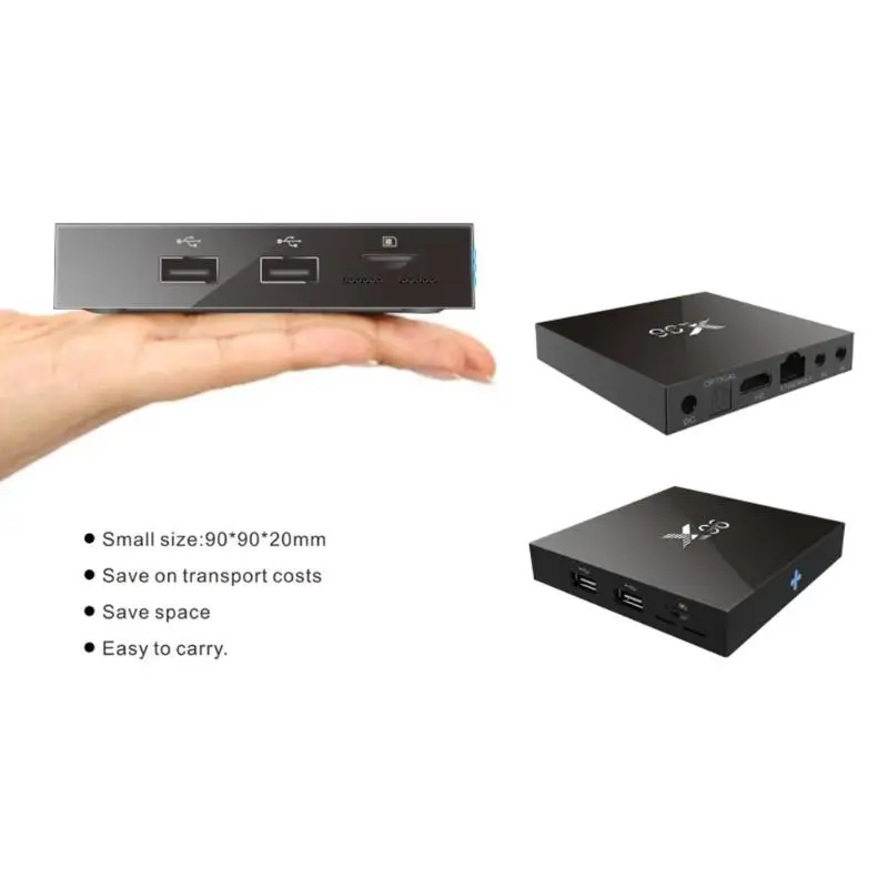 X96 X96 Вт Android 7,1 ТВ приставка Amlogic S905W 2+ 16 Гб/1+ 8 Гб Поддержка bluetooth 2,4 ГГц WiFi HD 4K медиаплеер телеприставка ЕС/США