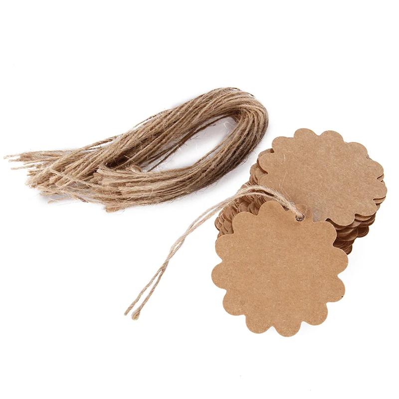 

Blank Tag 100Pcs Kraft Paper Labels DIY Apparel Sewing Fabric Bookmarks DIY Jewelry Material Retro Baking Garment Tags