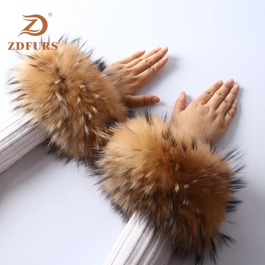 Günstig ZDFURS * Hohe Qualität Fuchs pelz Manschetten Heißer Verkauf Handgelenk Warmer Genuine Fuchs Pelz Manschette Arm Wärmer Dame Armband Echt pelz Armband Handschuh