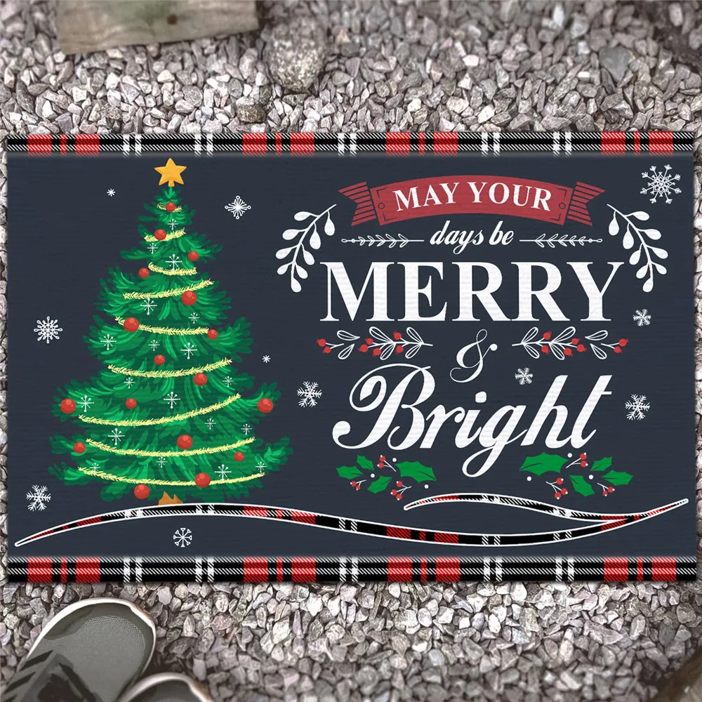 

HX Christmas Doormats 3D Graphic May Your Days Be Merry and Bright Doormat Merry Christmas Doormat Outdoor Indoor Mat