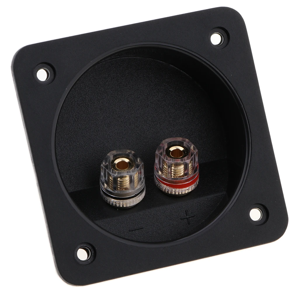 DIY 2-Way Speaker Box Terminal Binding Post Square Screw Cup Connector Subwoofer Plug 80 Crystal