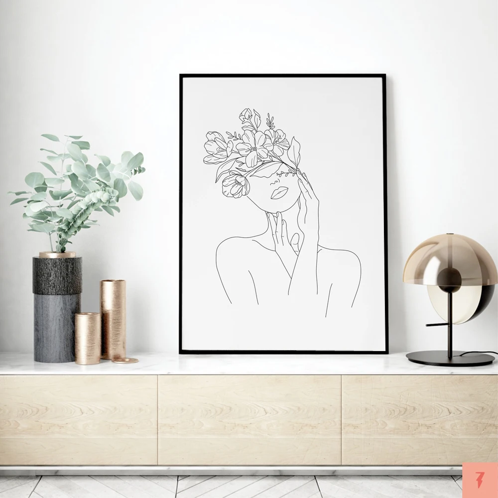 Abstract-Women-Line-Drawing-Nordic-Posters-Prints-Modern-Canvas-Painting-Wall-Art-Flower-Girl-Wall-Picture (4)