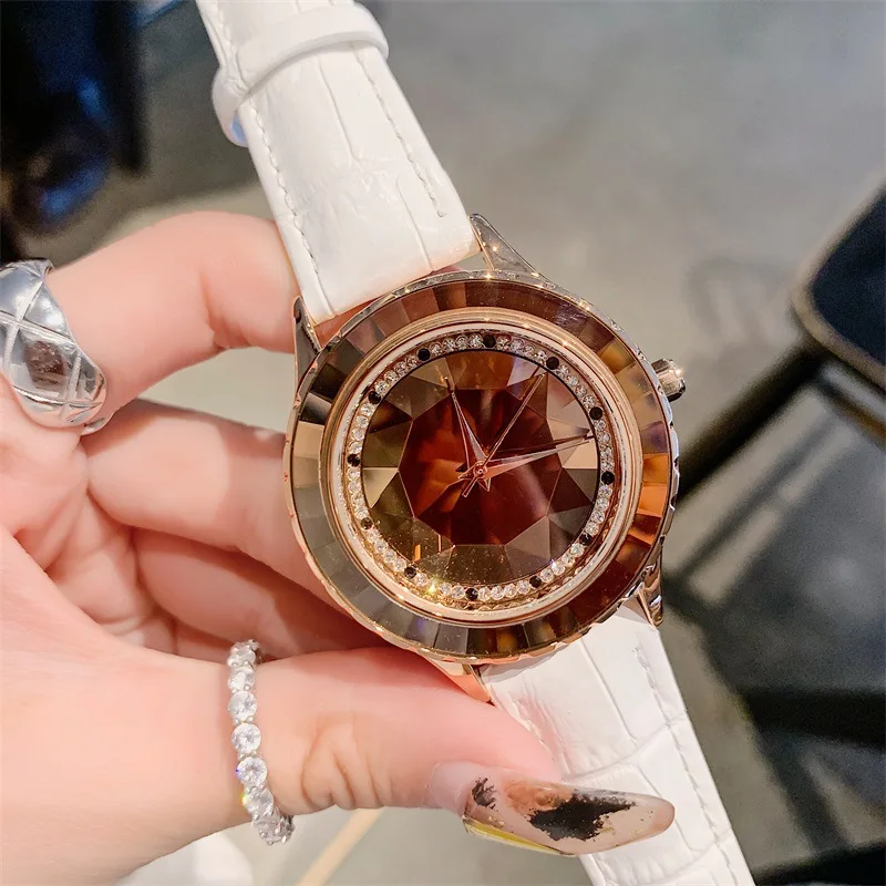 Relojes para mujer, новые женские часы с бриллиантами, женские часы, повседневные часы с браслетом, роскошные часы с кожаным ремешком, кварцевые часы под платье, наручные часы