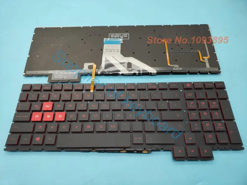 Teclado Portátil Espanhol Latino Retroiluminado Vermelho hp Omen 15-ce000 15t-ce000 15-ce003la 15-ce004la 15-ce007la 15-ce009la Novo