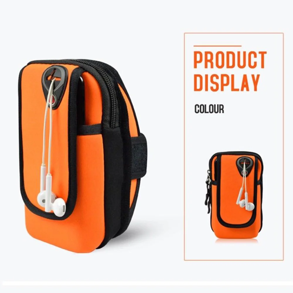 orange 1 шт. нарукавная повязка спортивная для бега, спортзала нарукавная Сумка На Липучке Держатель Водонепроницаемая тканевая сумка чехол для сотового ремешок на запястье для телефона сумка чехол - Цвет: orange