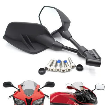 

Universal 8mm 10mm motorcycle mirror Black Side Rearview Mirrors for Kawasaki ZZR600 ZX6R ZX636R ZX6RR ZX9R ZX10R Z1000 ZX12