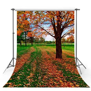 

TAIBO Background Photography Maple Leaves and Grassland Background Scenes Photo Studio Backdrop Photocall