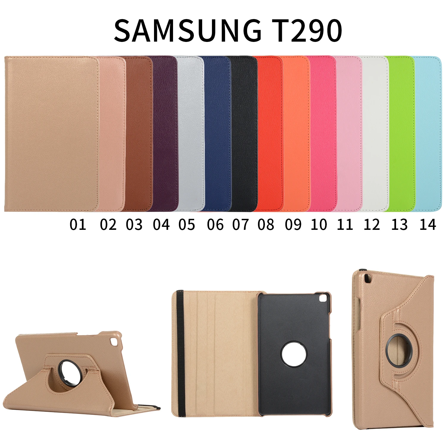 

360 Degree Rotating PU Leather Shell Cover Funda Capa Case For Samsung Galaxy Tab A 8.0 2019 SM-T290 T295 T297 8.0" Tablet Coque