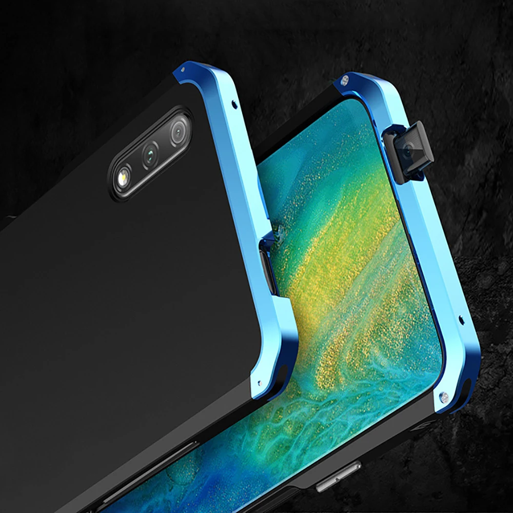 Текстурированный противоударный металлический каркас пластик для huawei Honor 9X x9 алюминиевый сплав бампер Honor 9x с подарком