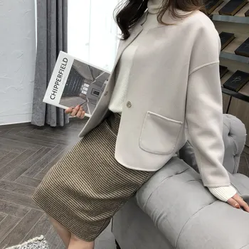 

clothing type cocoon han edition double-sided cloth coat new winter wool cloth leisure profile woolen cloth coat