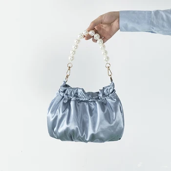 

2020 New Fashion Personality Beaded Handbag Pleated Chain Shoulder Crossbody Bag Vintage Party Portable A225