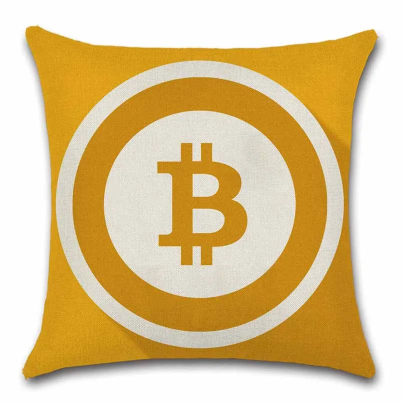 Bitcoin art из хлопчатобумажной ткани с узором Чехлы для подушек украшение домашнего софа, кресло, сидение, автомобиль друг, офисное сиденье подарок бросок наволочка