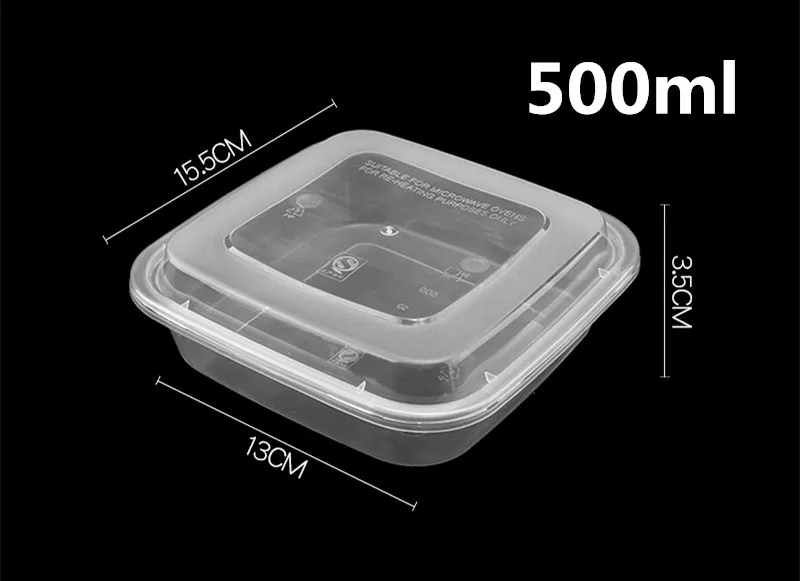 Disposable Lunch Box w/Lid (50pc) (Black) CK-8307