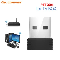 Mini adaptador usb wifi, antena embutida, 150mbps, dongle receptor sem fio usb mt7601, placa de rede, laptop, tv box, wi fi, dongle