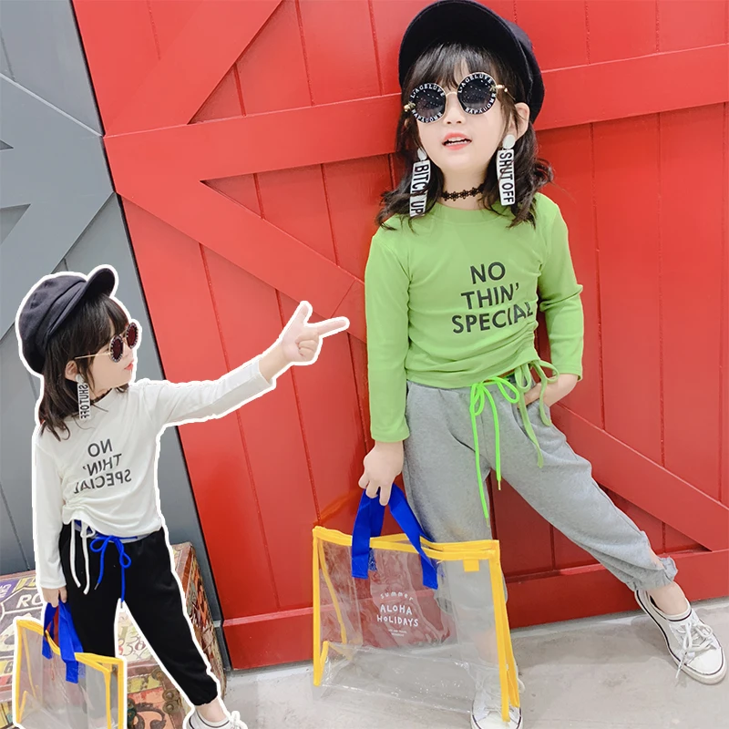 

Girls Autumn Sweater Set 2019 New Children's Little Girl Ultra-Western Trendy Net Red Leggings Two-piece Set