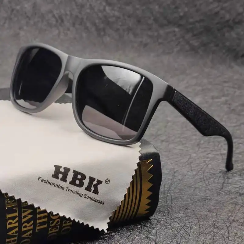 HBK, квадратные поляризационные солнцезащитные очки для мужчин и женщин, пластиковые модные солнцезащитные очки унисекс для вождения, Классические солнцезащитные очки, аксессуары для путешествий