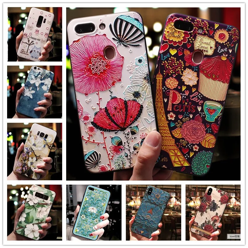 

For Xiaomi Mi Note 10 Pro Case 3D Flower Emboss Silicone Phone Cases For Xiaomi Mi Note 10 Cover Mi CC9 Pro Relief Redmi Note 8T