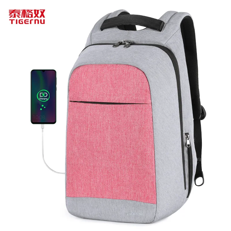 

Spring new men and women backpacks backpacks 15.6-inch rechargeable business computer bag travel school bag