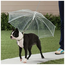 Собака ходьба водонепроницаемый с прозрачной крышкой портативный зонт для домашних животных с поводком для щенка плащ для собак дождевик снег Pet продукт W282