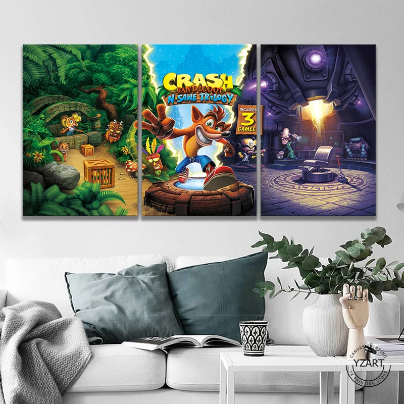 CRASH BANDICOOT N SANE Трилогия видео игры художественный Настенный декор картины HD мультяшная Настенная картина кавнас картины стены искусства