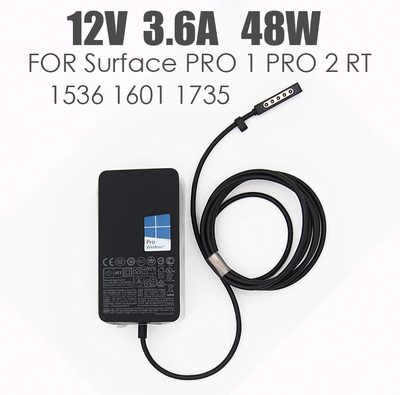 12V 3.6A 45W Charger for Microsoft Surface Pro 1 pro 2 RT Windows 8  power adapter  1601 1536 charger fast charge with 5V 1A
