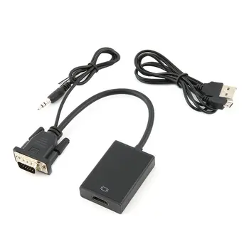 

VGA to HDMI with audio converter VGA revolution HDMI Female computer turn TV HD cable black