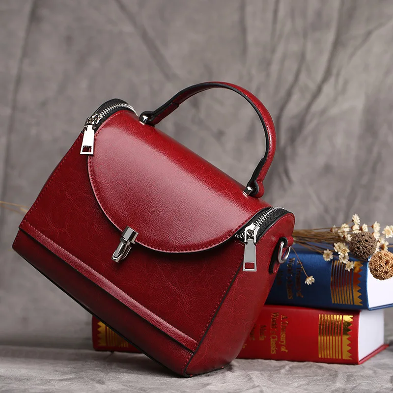 

Genuine Leather Woman Package Summer Cowhide Single Shoulder Package Portable Packet Genuine Leather Design
