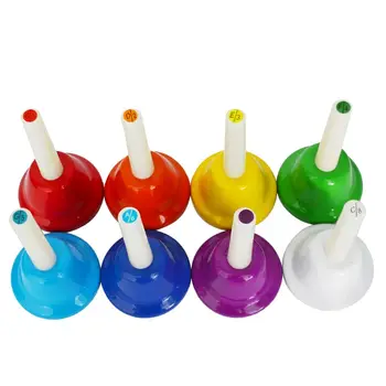 

Handbell Hand Bell 8-Note Metal Colorful Kid Children Musical Toy Percussion