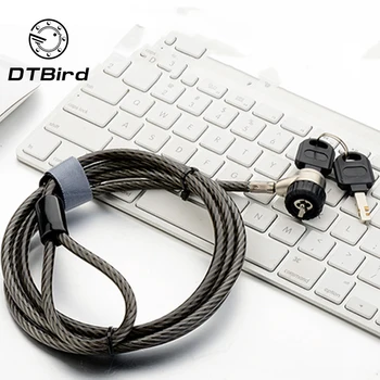 

1PC Super Coarse 6mm Steel Cable Head Key Type Anti-theft Lock Laptop Lock Laptop Lock Most Computers Are Universal High Quality